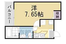 フラッティ千本下長者町 1Kの間取図画像
