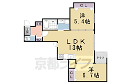 アドバンスコート四条堀川 2LDKの間取図画像