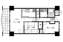 パインフィールド七条 2LDKの間取図画像