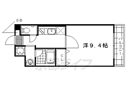 Wing西院 1Kの間取図画像