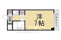 ノアーズアーク京都五条 1Kの間取図画像