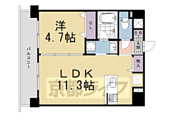 京まちなか湖月 1LDKの間取図画像