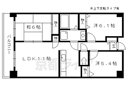 レジディア太秦 3LDKの間取図画像