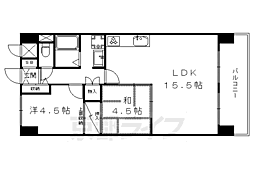 新烏丸日光ハイツ 2LDKの間取図画像