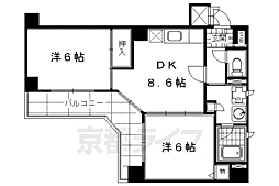 ロイヤル御池 2DKの間取図画像
