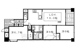 プラウド京都東洞院 3LDKの間取図画像