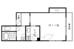 アルテハイム四条大宮 1Kの間取図画像