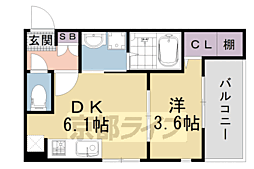 メゾン西月光 1DKの間取図画像