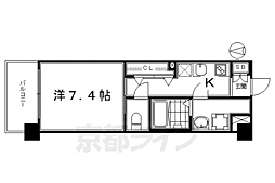 レジデンス京都ゲートシティ 1Kの間取図画像