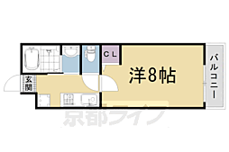 アークリード太秦 1Kの間取図画像