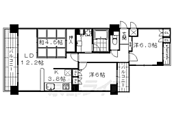 グラン・ブルー三条柳馬場 3LDKの間取図画像