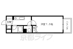 大晋メゾネ四条大宮 1Kの間取図画像
