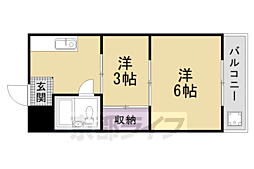 サンハイツ嵯峨野 2Kの間取図画像