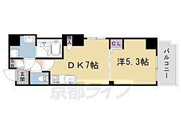 BlauBerg西ノ京 1DKの間取図画像