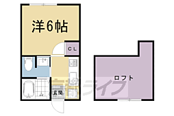 ロフティ西院 1Kの間取図画像