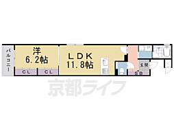 フォレスト油小路四条 1LDKの間取図画像