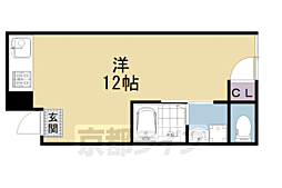 太郎左衛門住宅第15中京笠殿 ワンルームの間取図画像