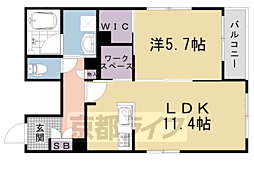レフィシア西院2 1LDKの間取図画像