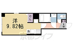 attrice東堀川 ワンルームの間取図画像