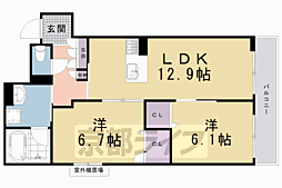 シャーメゾン烏丸五条 2LDKの間取図画像