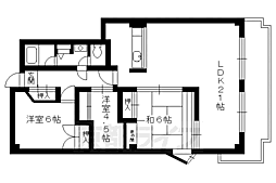 ヴェルドール御所 3LDKの間取図画像
