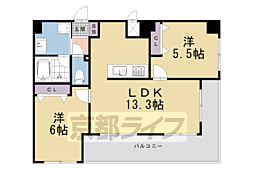 カスタリア壬生 2LDKの間取図画像