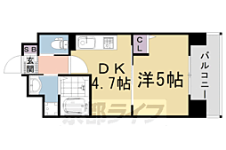 アクアプレイス京都西院 1DKの間取図画像