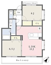 エスタシオン門松 2LDKの間取図画像