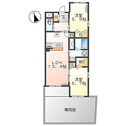 La maison du reve (ラ・メゾン・デュ・レー 2LDKの間取図画像