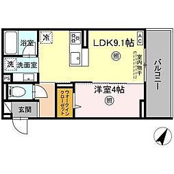 D-ROOMサンライズ A 1LDKの間取図画像