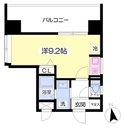 レジデンス箱崎 ワンルームの間取図画像