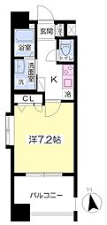 レジデンス箱崎 1Kの間取図画像
