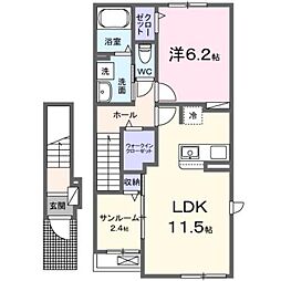 グランウィステリア 1LDKの間取図画像