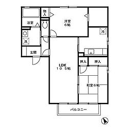 クレールコートD 2LDKの間取図画像