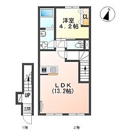 フラワーコート別府西 1LDKの間取図画像