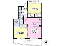 エスタシオン門松 2LDKの間取図画像