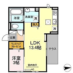 フェリオ箱崎駅前 1LDKの間取図画像