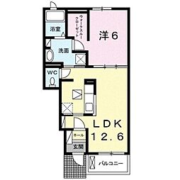 グローヴパークA 1LDKの間取図画像