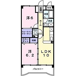 ボーフェンドゥリー 2LDKの間取図画像
