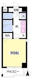 野仲ビル六号館 1Kの間取図画像