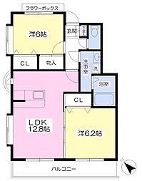 パインフォレスト3 2LDKの間取図画像