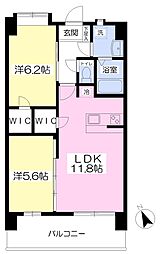 JAMM'S天神 2LDKの間取図画像