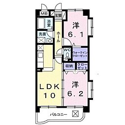 ボーフェンドゥリー 2LDKの間取図画像