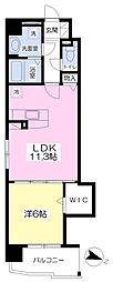 ブランドール香椎駅前 1LDKの間取図画像
