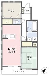 ラヴィアンローズD 2LDKの間取図画像