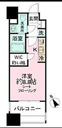 パークアクシス福岡県庁前 ワンルームの間取図画像