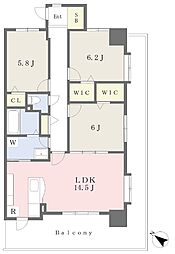 グランデアベックス 3LDKの間取図画像