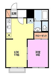 アルトベール2 1LDKの間取図画像