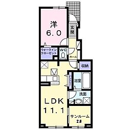 ニューライフ 1LDKの間取図画像