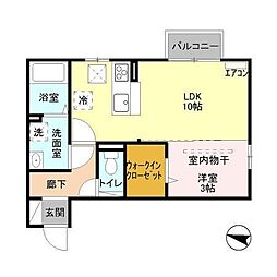 アルカディア 1LDKの間取図画像